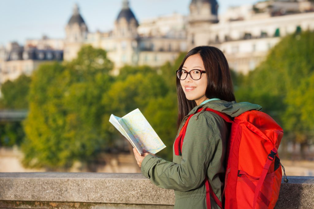 Young Asian girl studying abroad